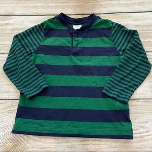 Hanna Andersson green and blue striped henley